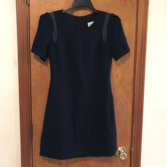 Milly Wool & Leather black dress, size 0 - Picture 3 of 8